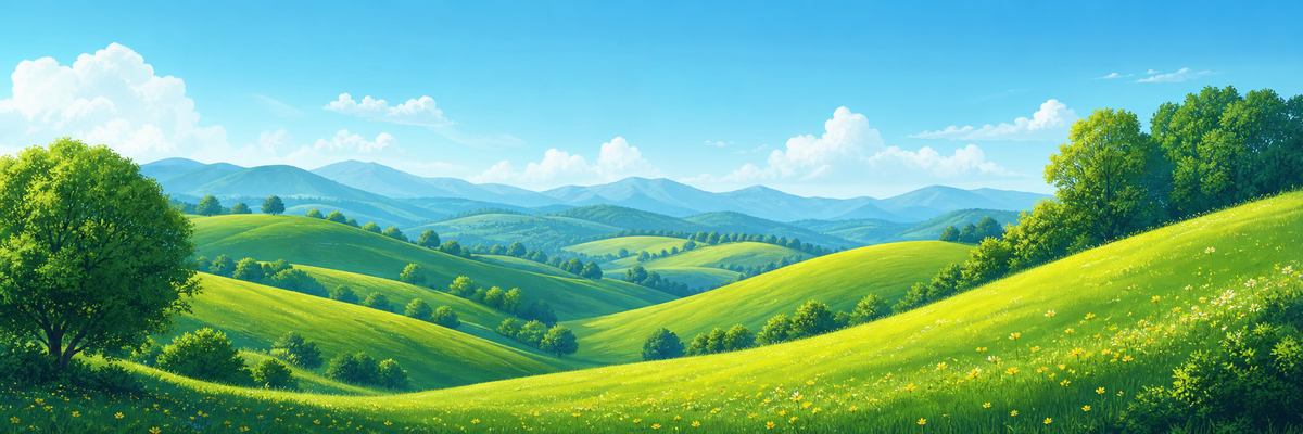 Bright landscape representing rewards and progress